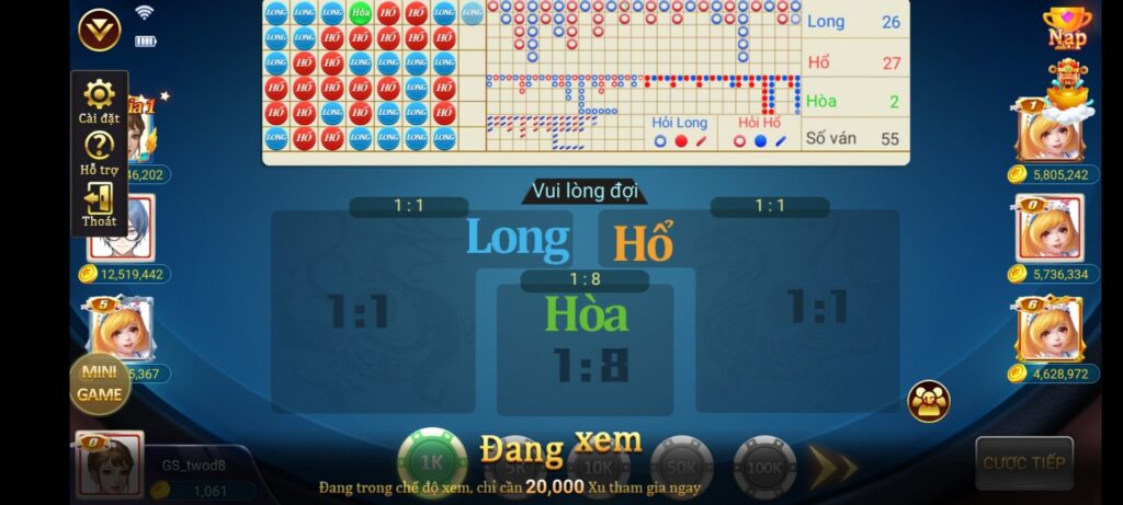 Sảnh cược long hổ 98win
