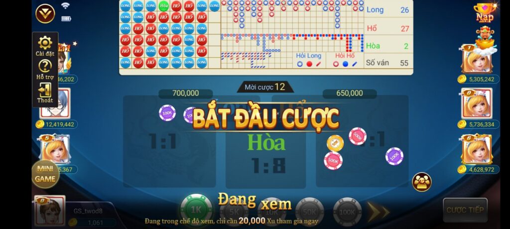 Cách chơi game bài long hổ